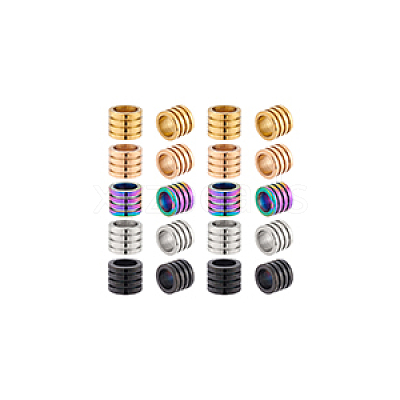 20Pcs 5 Colors 304 Stainless Steel Beads STAS-GA0001-68-1