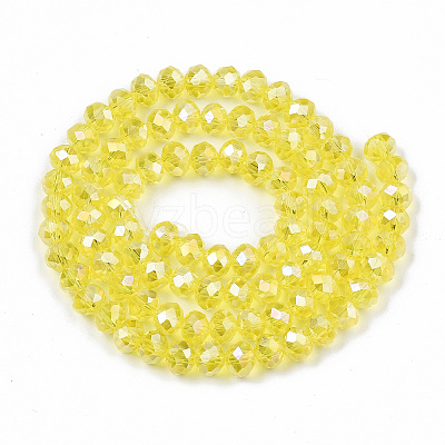 Electroplate Glass Beads Strands X-EGLA-A034-T8mm-B21-1