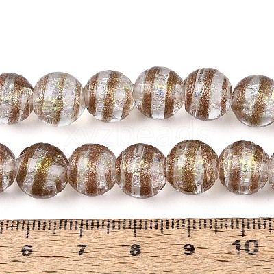 Handmade Foil Glass Beads Strands FOIL-N033-05H-1