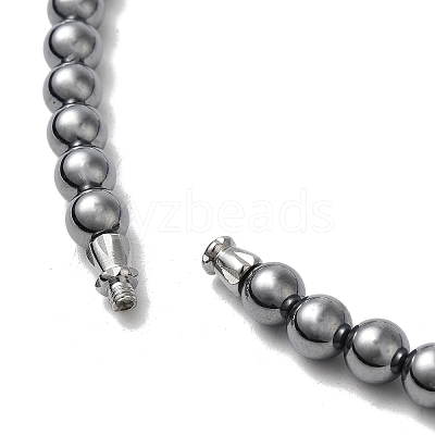 Terahertz Stone Round Beaded Necklaces for Women Men NJEW-A030-01-1