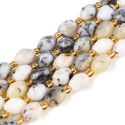 Natural Flower Opal Beads Strands G-N342-53-8x6-14-1