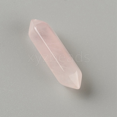 Faceted No Hole Natural Rose Quartz Double Terminated Points G-WH0016-02-1