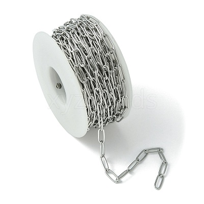 Non-Tarnish Handmade 304 Stainless Steel Paperclip Chains STAS-F230-15P-1