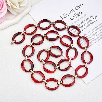 Handmade Imitation Gemstone Style Link Chains AJEW-J034-01C-1