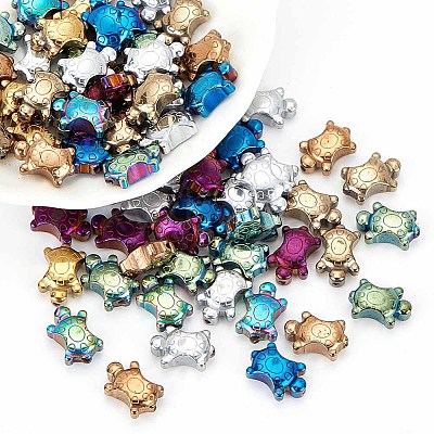 80pcs 8 colors Electroplate Non-magnetic Synthetic Hematite Beads Strands G-AR0005-13-1