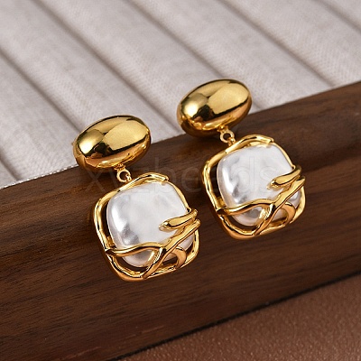 Brass Dangle Earring EJEW-L288-003G-1