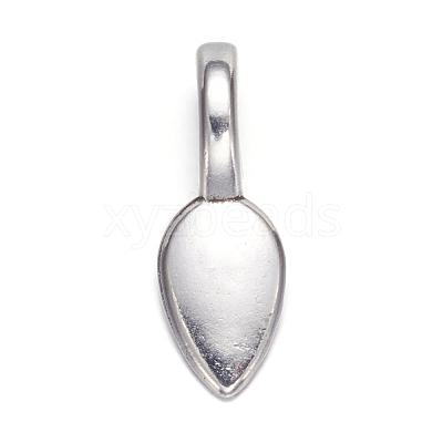 Tibetan Style Alloy Glue-on Flat Pad Bails X-AB3348Y-1