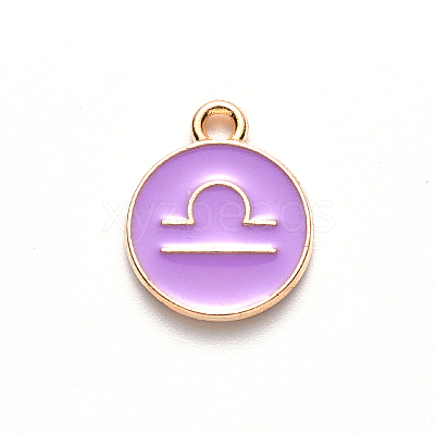 Alloy Enamel Pendants X-ENAM-S124-01B-01K-1