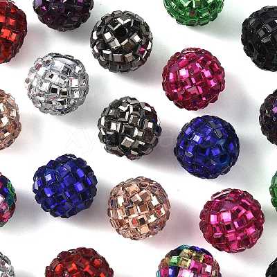 20Pcs 10 Colors Acrylic Rhinestone Beads OACR-FS0002-32-1