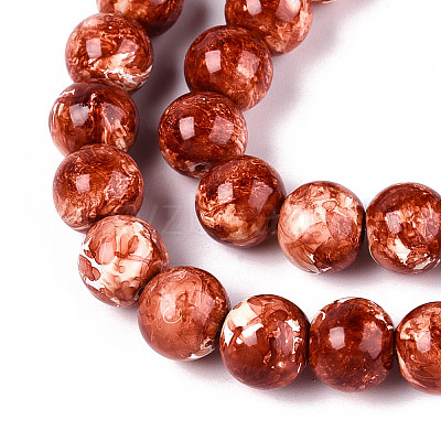 Baking Paint Glass Beads Strands DGLA-N016-10mm-06-1