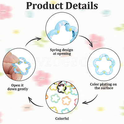 26Pcs Spray Painted Alloy Spring Gate Rings FIND-SC0022-55-1
