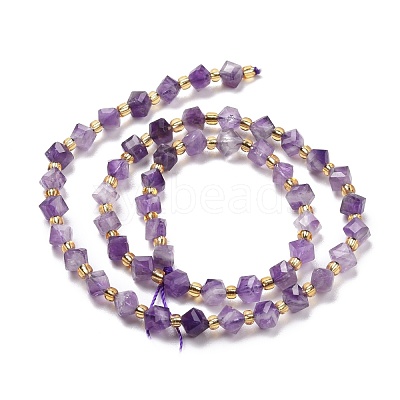 Natural Chevron Amethyst Beads Strands G-P463-13-1