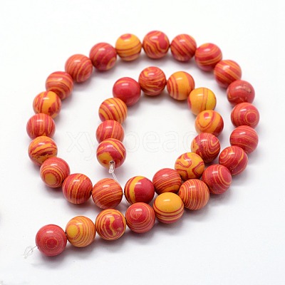 Synthetic Malachite Beads Strands G-I199-32-10mm-1