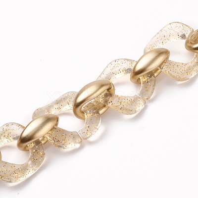Handmade Transparent Acrylic Link Chains AJEW-JB00835-01-1
