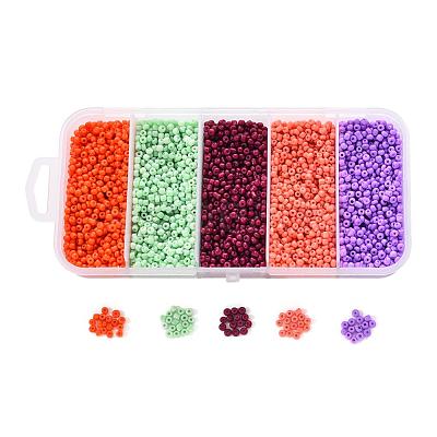 90G 5 Colors 12/0 Baking Paint Glass Seed Beads SEED-YW0001-14B-1