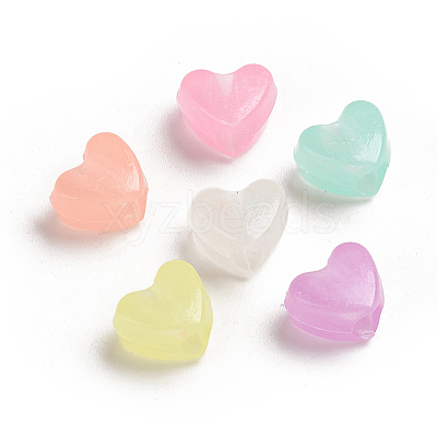 Luminous Acrylic Beads X-TACR-WH0002-13-1