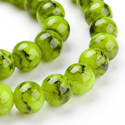 Spray Painted Glass Bead Strands GLAD-S075-8mm-29-1