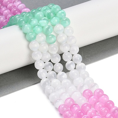 Macaron Color Natural Selenite Beads Strands G-A243-A01-1
