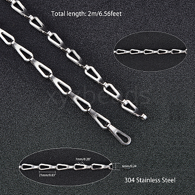 304 Stainless Steel Bar Link Chains CHS-UN0001-12P-1