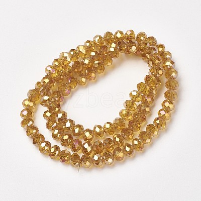 Electroplate Transparent Glass Beads Strands EGLA-A034-T4mm-T06-1