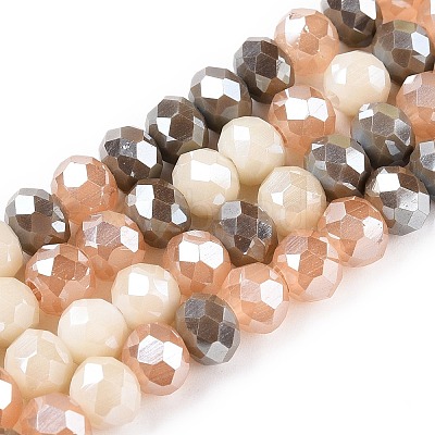 Electroplate Glass Beads Strands GLAA-T023-D16-06-1