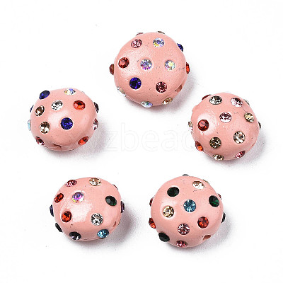 Polymer Clay Rhinestone Beads RB-S056-27F-1