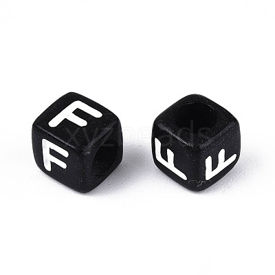 Initial Acrylic Horizontal Hole Beads OACR-ZX006-35F-1