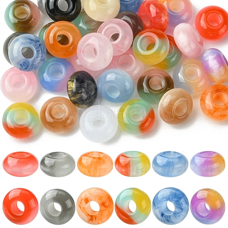 36Pcs 3 Styles Resin European Beads RESI-FS0001-72-1