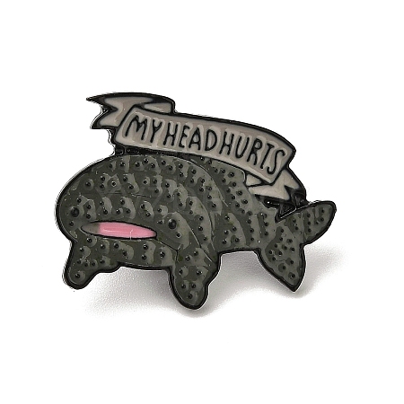 My Head Hurts Shark Alloy Enamel Pins Brooches for Backpack Clothes JEWB-S028-11A-1