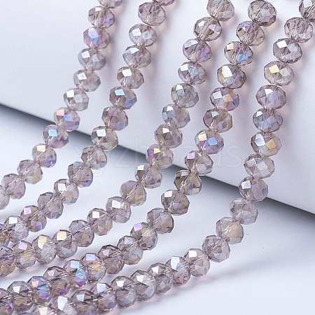 Electroplate Glass Beads Strands EGLA-A034-T6mm-B19-1