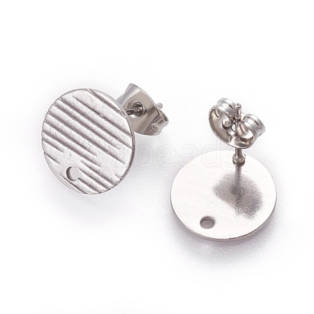 Non-Tarnish 304 Stainless Steel Ear Stud Findings STAS-O119-17C-P-1