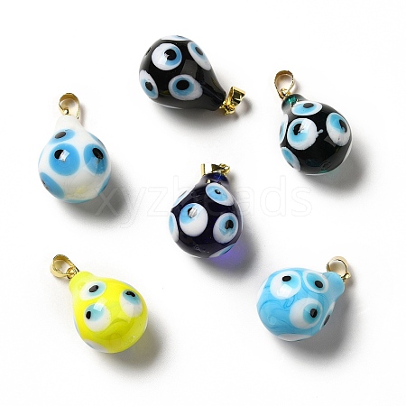 Handmade Evil Eye Lampwork Pendants LAMP-F026-04-1