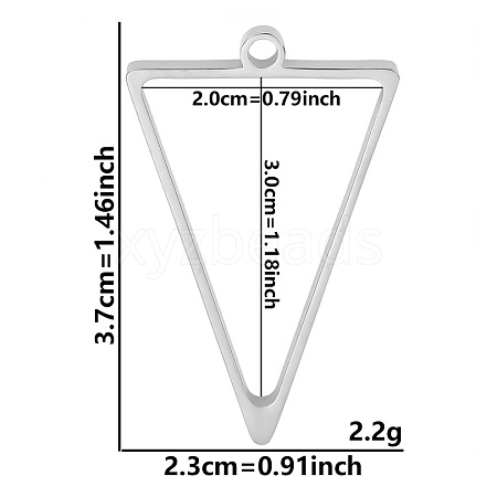 Non-Tarnish Stainless Steel Open Back Bezel Pendants PW-WGB5BE7-03-1