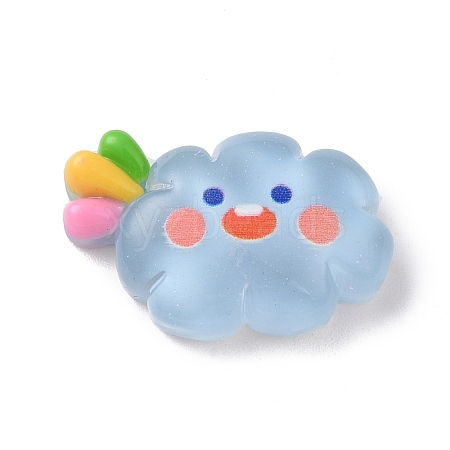 Translucent Cloud Resin Cabochons LS-RESI-K019-03E-1
