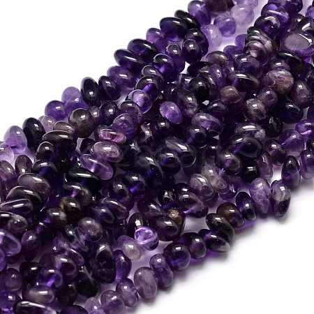 Natural Amethyst Chip Beads Strands X-G-E271-123-1