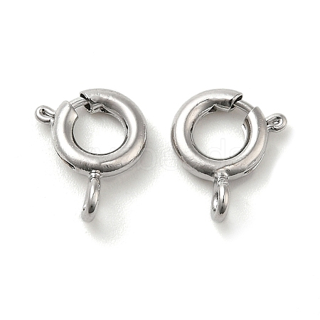 Brass Spring Ring Clasps X-KK-P249-08A-P-1