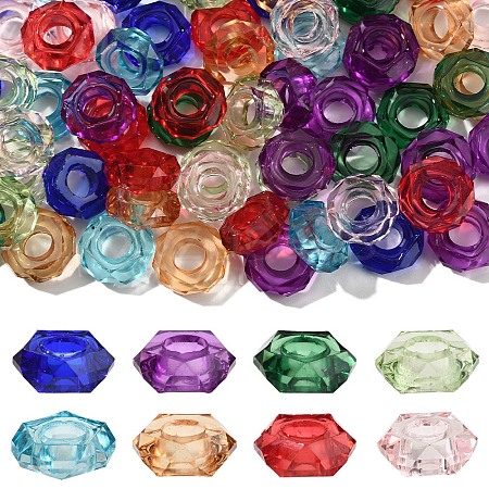 80Pcs 8 Colors Epoxy Resin European Beads RPDL-YW0001-16-1