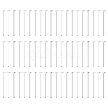 60Pcs 925 Sterling Silver Flat Head Pins STER-BC0002-17C-1