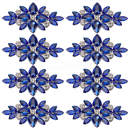8Pcs Glass Cabochons(Hot Melt Adhesive On The Back) GGLA-FG0001-07C-1