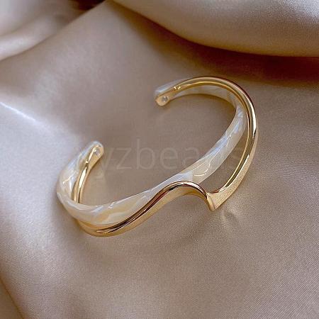Wave Acrylic & CCB Plastic Cuff Bangles for Women FS-WGC603E-01-1
