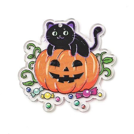 Halloween Printed Acrylic Pendants MACR-I041-02E-1