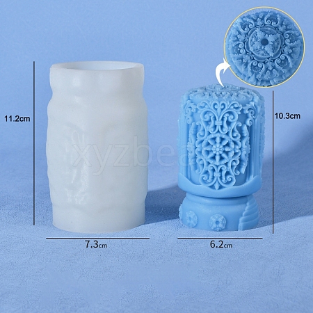 Column with Flower DIY Candle Silicone Molds PW-WG255E1-02-1