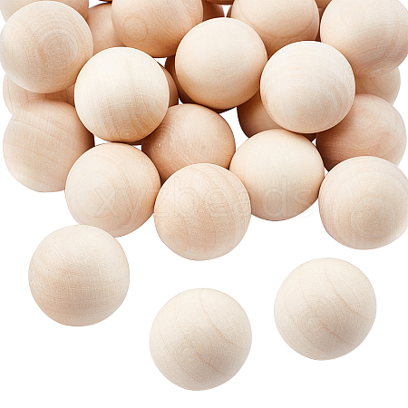 Natural Wooden Round Ball WOOD-PH0008-93-30mm-1
