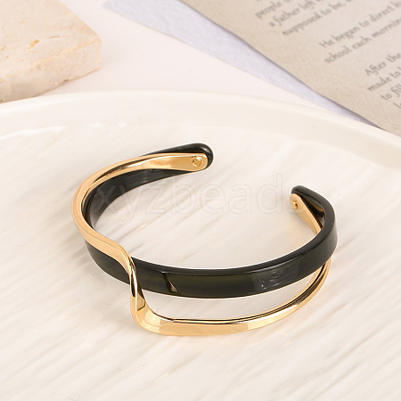 Golden Brass Cuff Bangles for Women WG6F97B-01-1