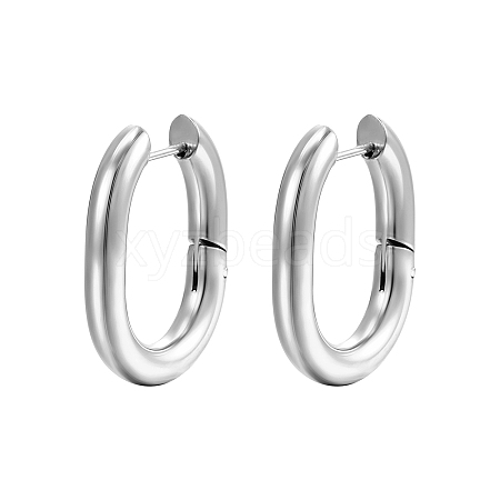 Non-Tarnish 304 Stainless Steel Hoop Earrings PW-WG61766-02-1