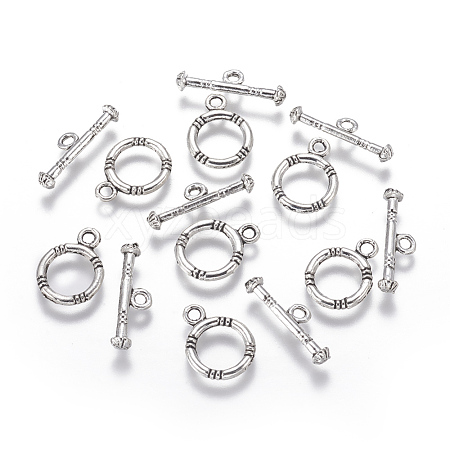 Alloy Ring Toggle Clasps PALLOY-J154-54AS-1