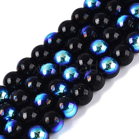 Electroplate Opaque Glass Beads Strands EGLA-Q132-6MM-01C-21-1