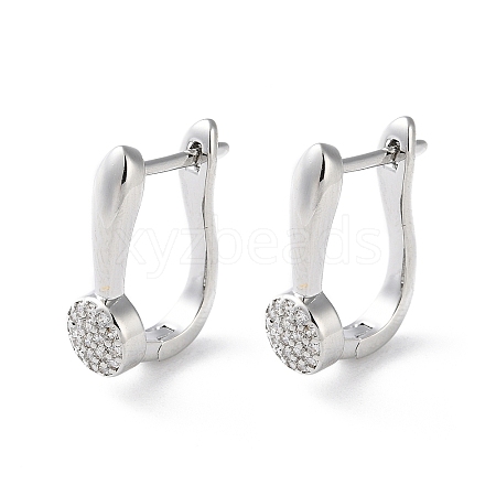 Brass Micro Pave Cubic Zirconia Hoop Earrings EJEW-P259-23P-1