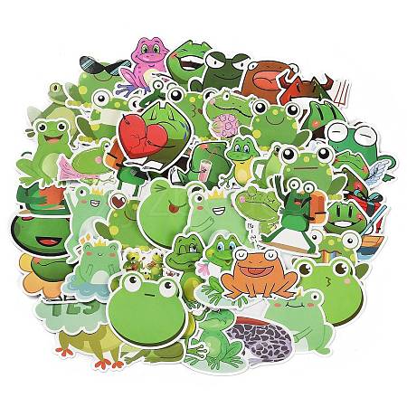 50 Pieces Cartoon Frog Doodle Paper Stickers STIC-R001-36-1