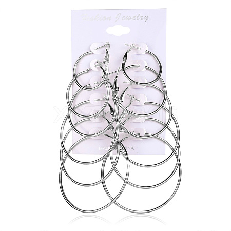 Alloy Hoop Earrings Sets WG0E569-02-1